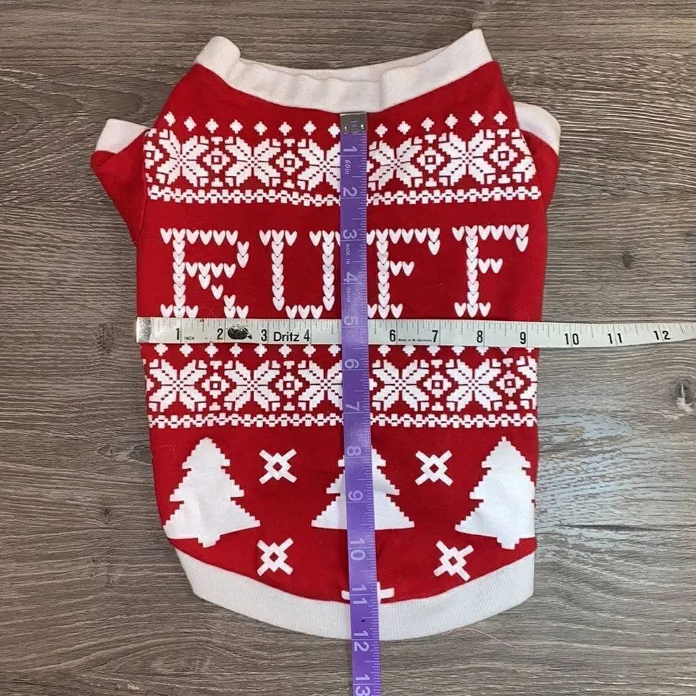 Christmas Printed Snowflake Hearts Dog Shirt